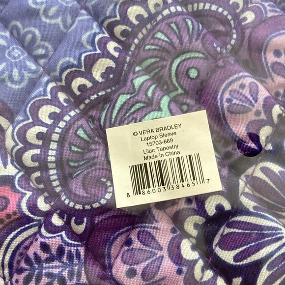 NEW Vera Bradley Floral Laptop Sleeve in Lilac Tapestry RARE SEALED - Picture 6 of 7